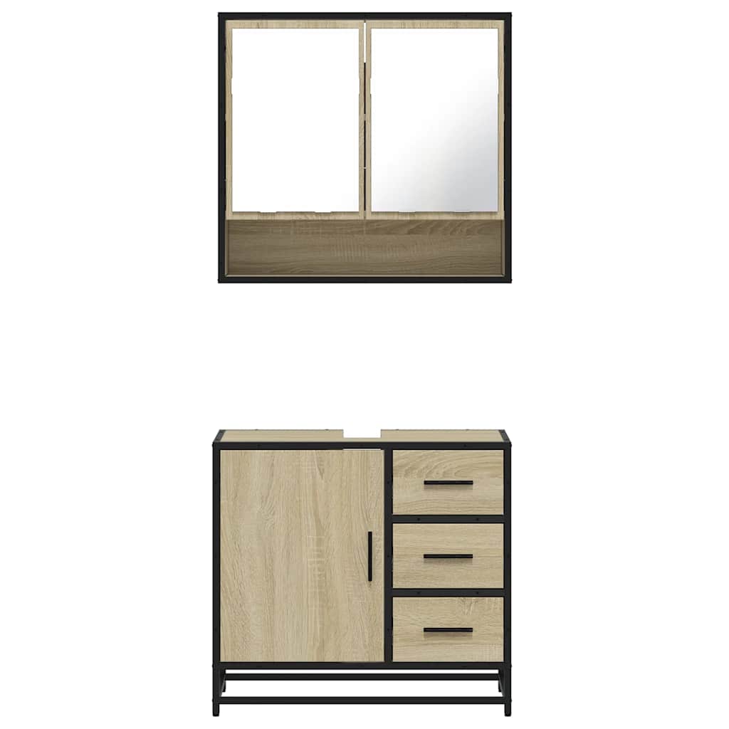 Bathroom Furniture Set 2 pcs Engineered Wood Sonoma oak