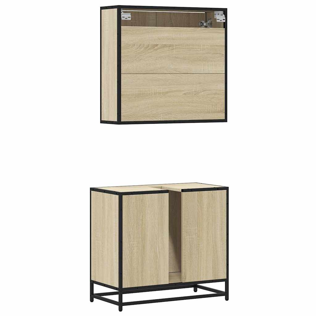 Bathroom Furniture Set 2 pcs Engineered Wood Sonoma oak