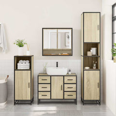 Bathroom Furniture Set 2 pcs Engineered Wood Sonoma oak
