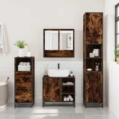 Bathroom Furniture Set 3 pcs Engineered Wood Smoked oak