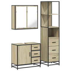 Bathroom Furniture Set 3 pcs Engineered Wood Sonoma oak