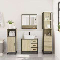 Bathroom Furniture Set 3 pcs Engineered Wood Sonoma oak