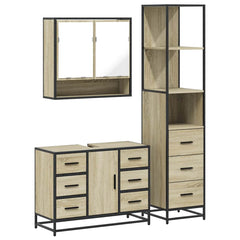 Bathroom Furniture Set 3 pcs Engineered Wood Sonoma oak
