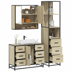 Bathroom Furniture Set 3 pcs Engineered Wood Sonoma oak