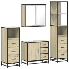 Bathroom Furniture Set 4 pcs Engineered Wood Sonoma oak