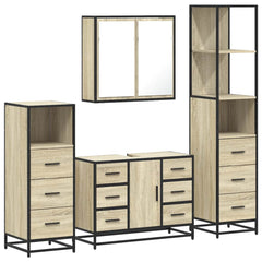 Bathroom Furniture Set 4 pcs Engineered Wood Sonoma oak