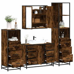 Bathroom Furniture Set 4 pcs Engineered Wood Smoked oak