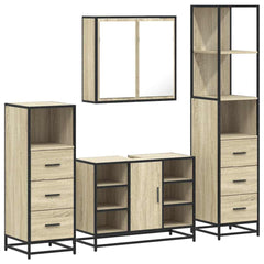 Bathroom Furniture Set 4 pcs Engineered Wood Sonoma oak