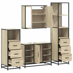 Bathroom Furniture Set 4 pcs Engineered Wood Sonoma oak