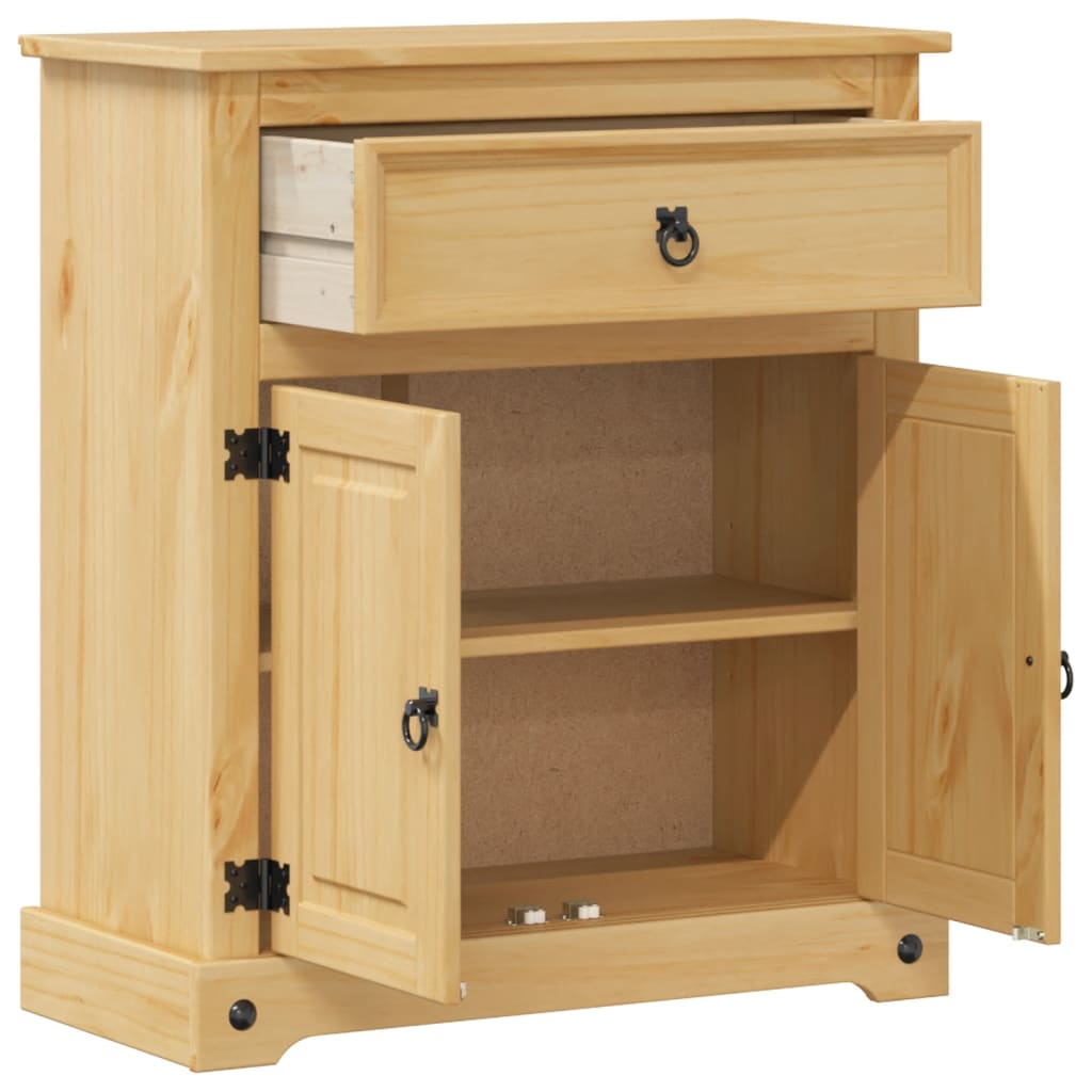 vidaXL Bathroom Cabinet "Corona" 70x33x80 cm Solid Wood Pine 3