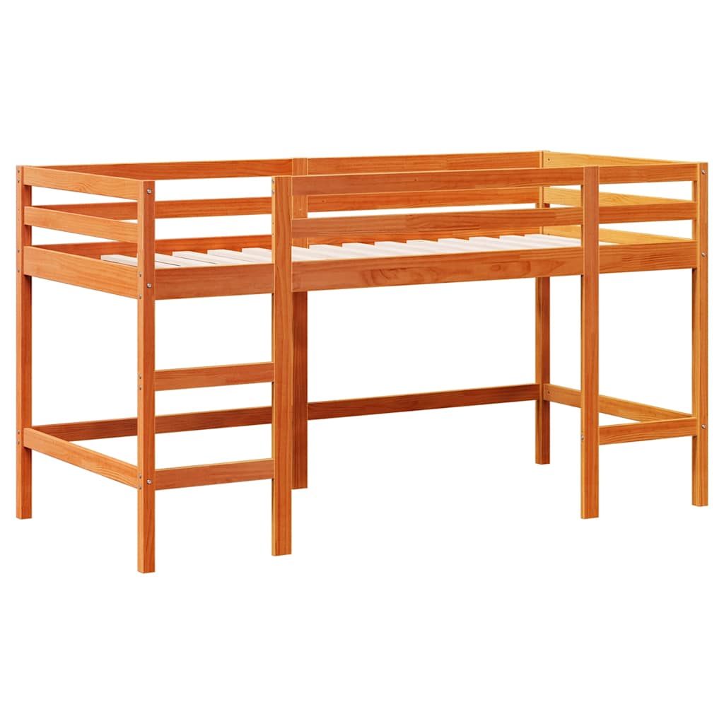 vidaXL Kids'Loft Bed without Mattress with Ladder Wax Brown 80x200 cm 3
