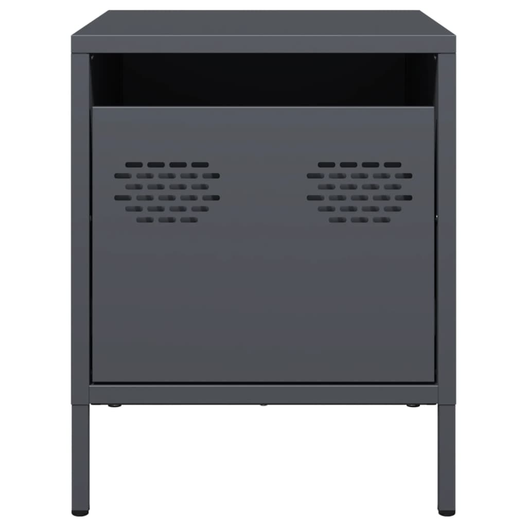vidaXL Bedside Cabinets 2 pcs Anthracite 35x39x43.5 cm Steel 5