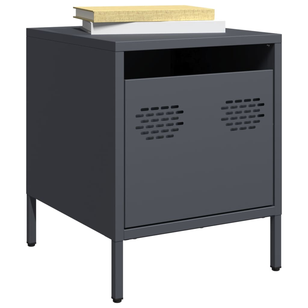 vidaXL Bedside Cabinets 2 pcs Anthracite 35x39x43.5 cm Steel 1