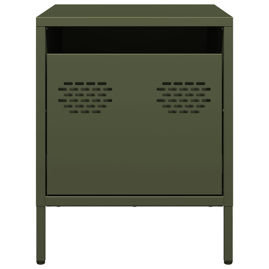 vidaXL Bedside Cabinets 2 pcs Olive Green 35x39x43.5 cm Steel 5