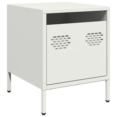 vidaXL Bedside Cabinet White 35x39x43.5 cm Steel 2