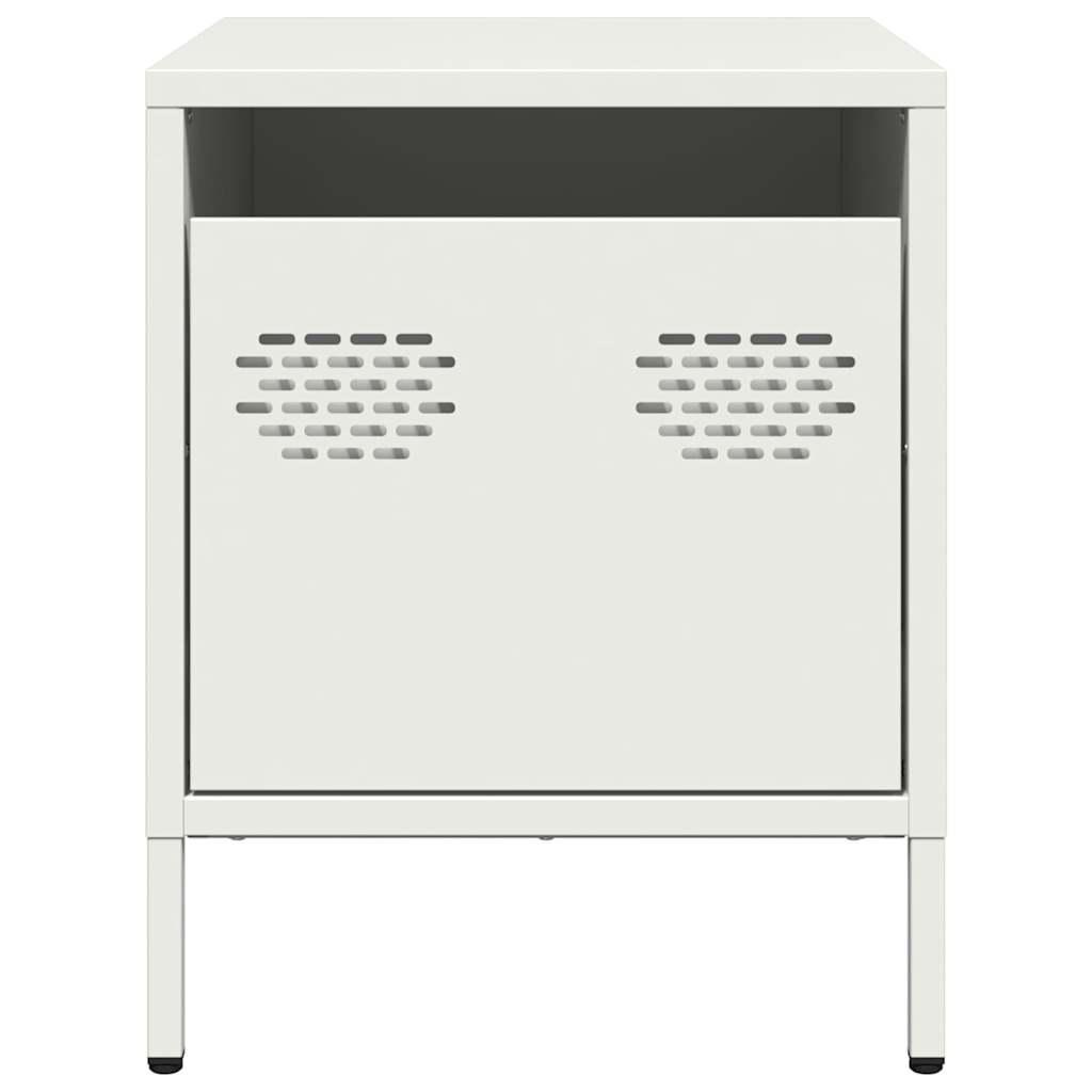 vidaXL Bedside Cabinet White 35x39x43.5 cm Steel 5