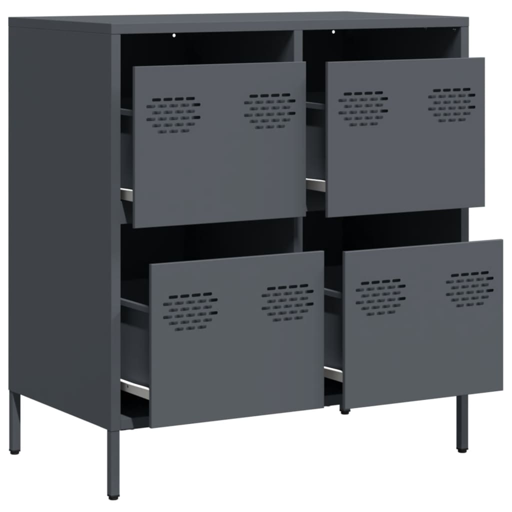 vidaXL Sideboard Anthracite 68x39x73.5 cm Cold-rolled Steel 4