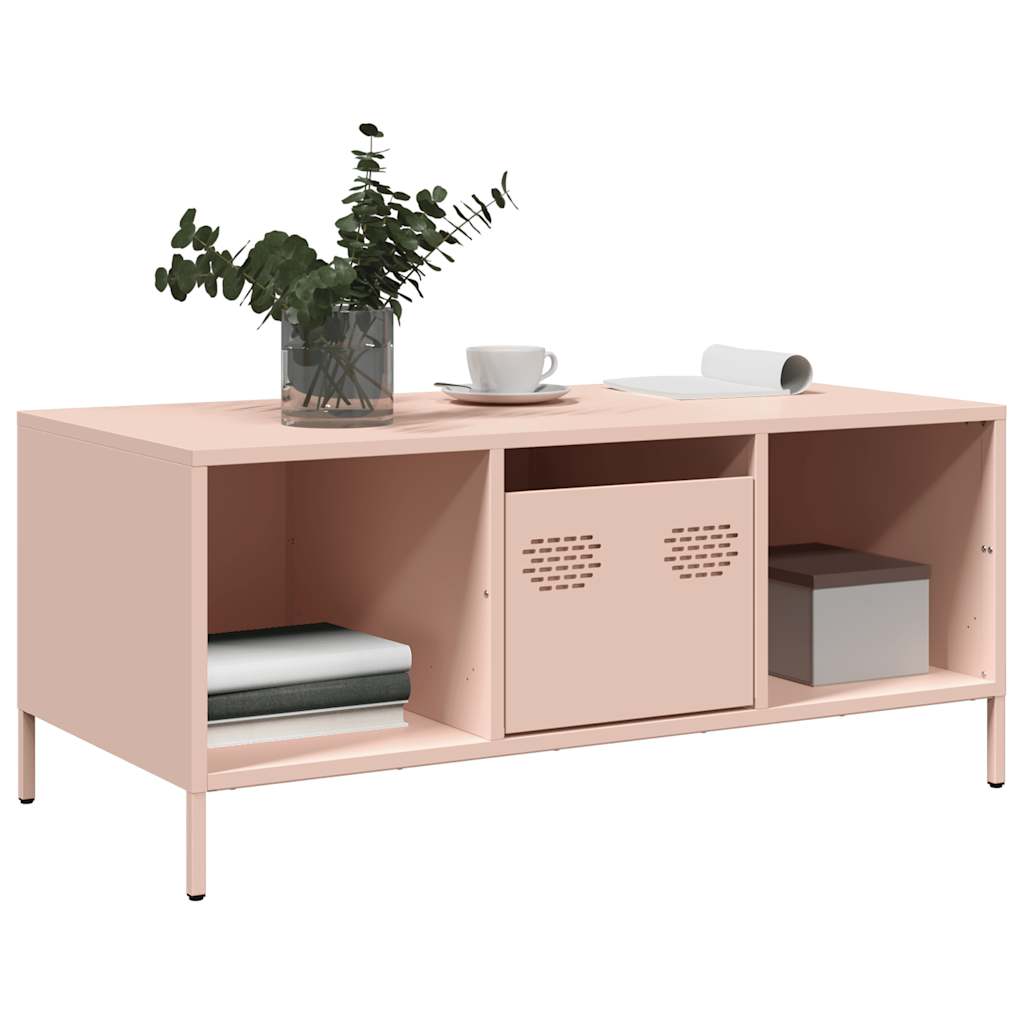 vidaXL Coffee Table Pink 101.5x50x43.5 cm Cold-rolled Steel 3