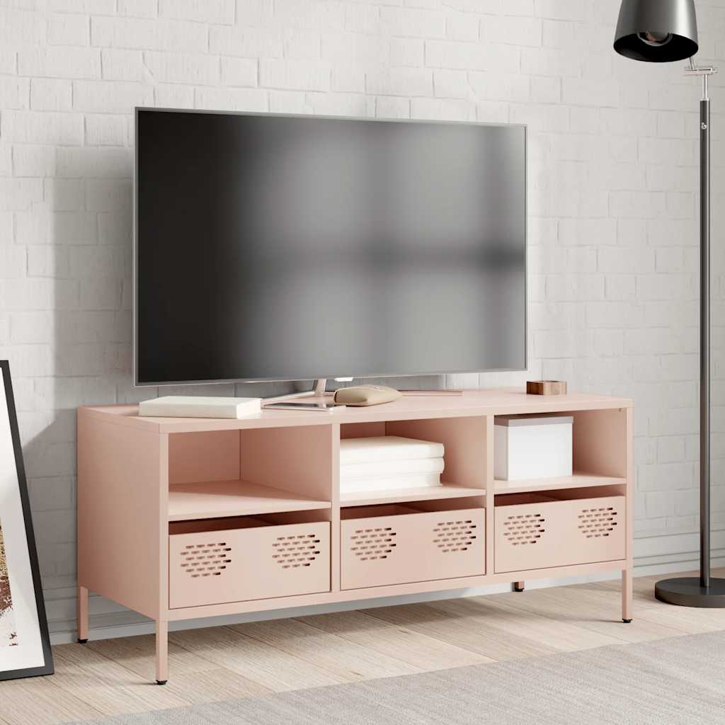 vidaXL TV Cabinet Pink 101.5x39x43.5 cm Cold-rolled Steel 3