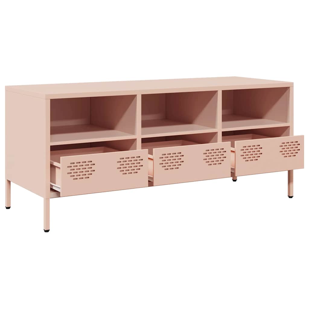 TV Cabinet 101.5x39x43.5 cm Cold-rolled Steel Pink