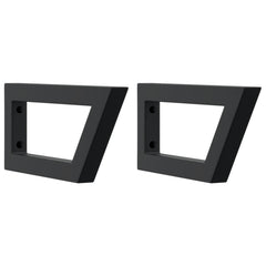 Basin Shelf Wall Mounted Steel and Solid Wood Oak Trapezium Height 2.5 cm Width 60 cm Light brown and black