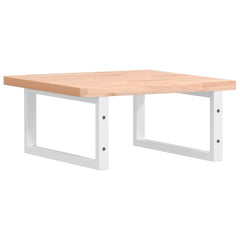 vidaXL Basin Shelf Wall Mounted Steel and Solid Wood Beech 6