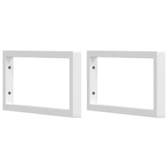 Basin Shelf Wall Mounted Steel and Solid Wood Beech Rectangular Width 50 cm Brown and white 2.5 cm