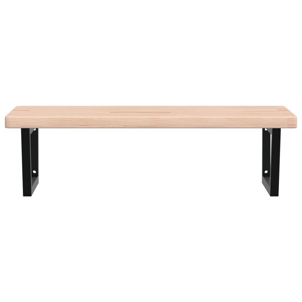 vidaXL Basin Shelf Wall Mounted Steel and Solid Wood Oak 4