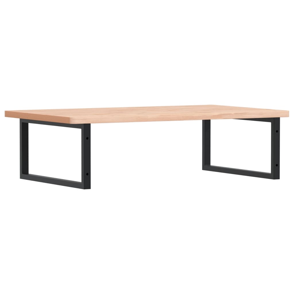 Basin Shelf Wall Mounted Steel and Solid Wood Beech Rectangular Height 2.5 cm Brown and black 100 cm 60 cm