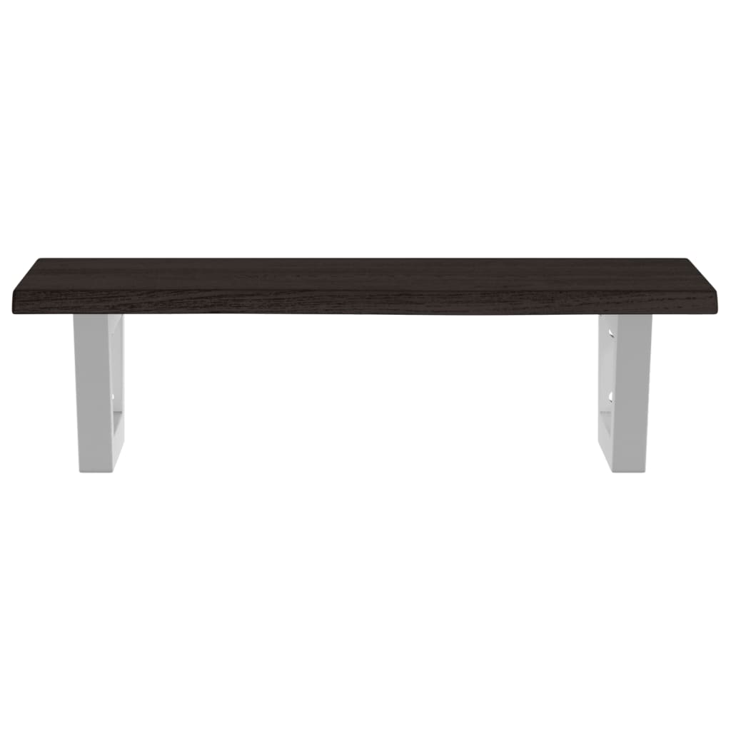 vidaXL Basin Shelf Wall Mounted Steel and Solid Wood Oak 4