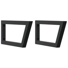 Basin Shelf Wall Mounted Steel and Solid Wood Oak Trapezium Depth 50 cm Width 80 cm Brown and black