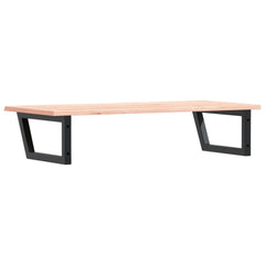 Basin Shelf Wall Mounted Steel and Solid Wood Oak Trapezium Depth 50 cm Width 100 cm Brown and black