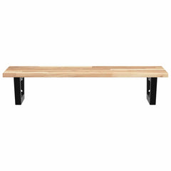 vidaXL Basin Shelf Wall Mounted Steel and Solid Wood Acacia 4