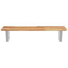 vidaXL Basin Shelf Wall Mounted Steel and Solid Wood Acacia 4