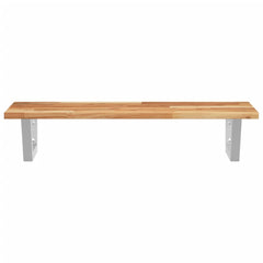 vidaXL Basin Shelf Wall Mounted Steel and Solid Wood Acacia 4