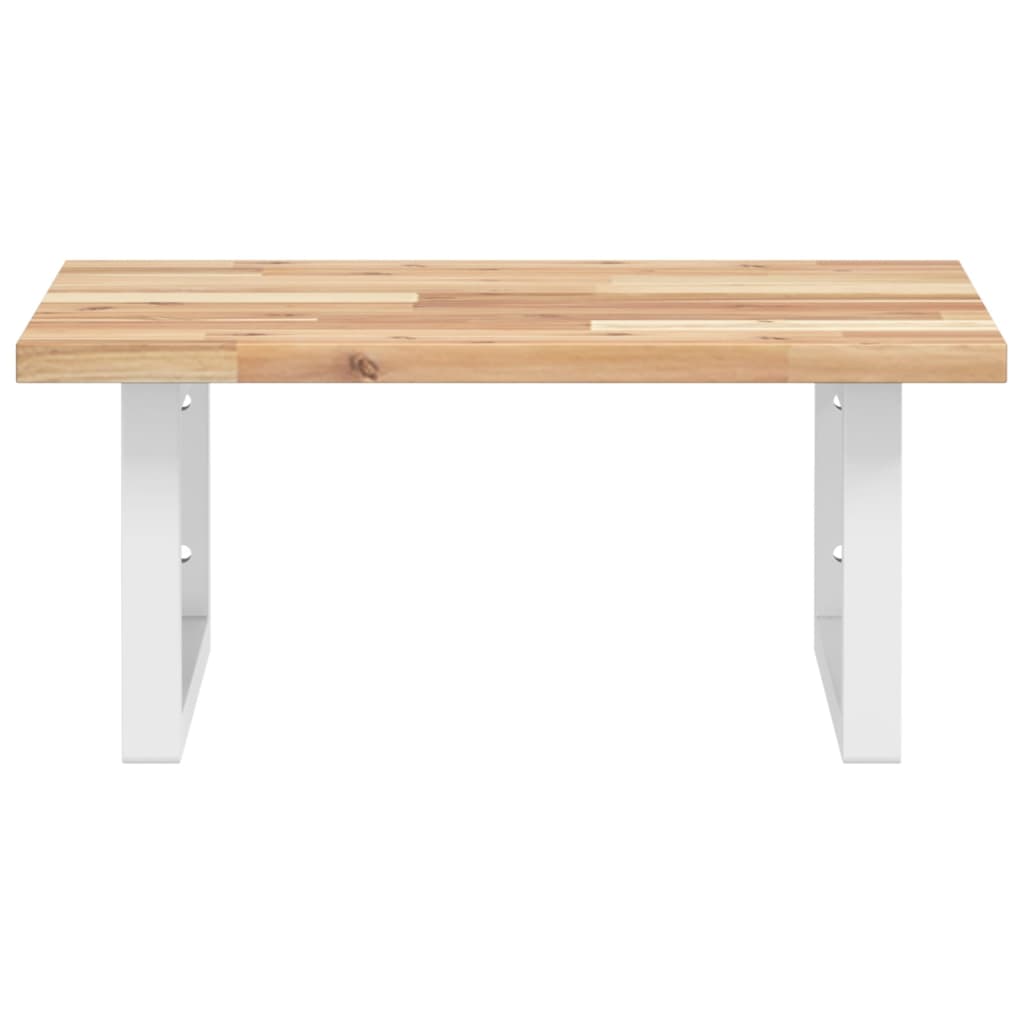 vidaXL Basin Shelf Wall Mounted Steel and Solid Wood Acacia 4