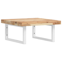 vidaXL Basin Shelf Wall Mounted Steel and Solid Wood Acacia 2