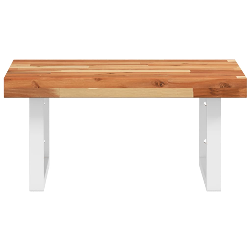 vidaXL Basin Shelf Wall Mounted Steel and Solid Wood Acacia 4