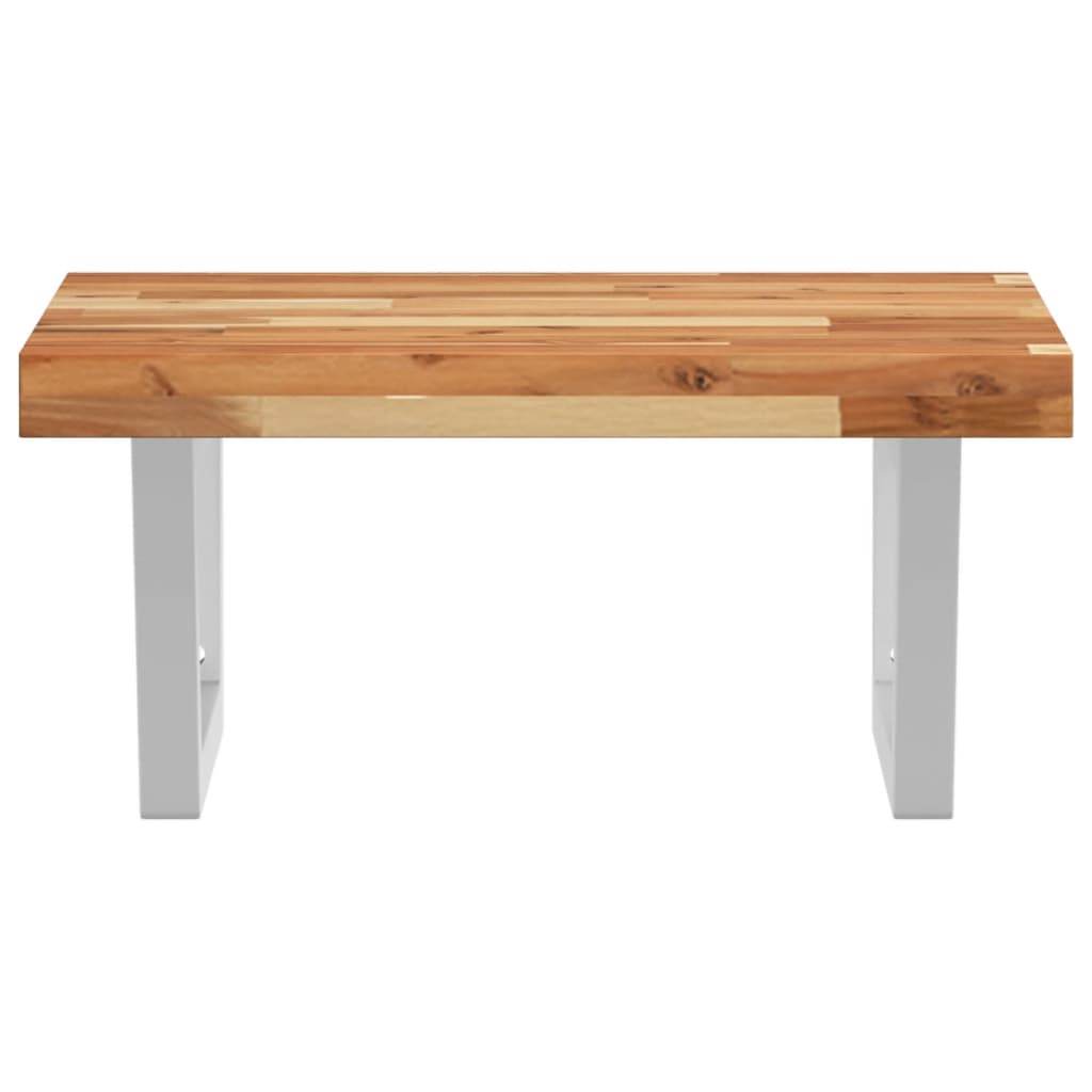 vidaXL Basin Shelf Wall Mounted Steel and Solid Wood Acacia 4
