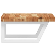 vidaXL Basin Shelf Wall Mounted Steel and Solid Wood Acacia 5