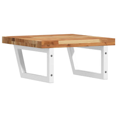 vidaXL Basin Shelf Wall Mounted Steel and Solid Wood Acacia 6