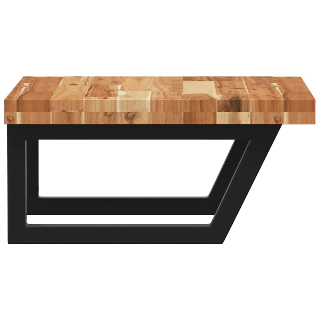 vidaXL Basin Shelf Wall Mounted Steel and Solid Wood Acacia 5