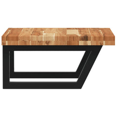 vidaXL Basin Shelf Wall Mounted Steel and Solid Wood Acacia 5