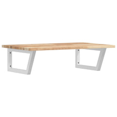 vidaXL Basin Shelf Wall Mounted Steel and Solid Wood Acacia 2