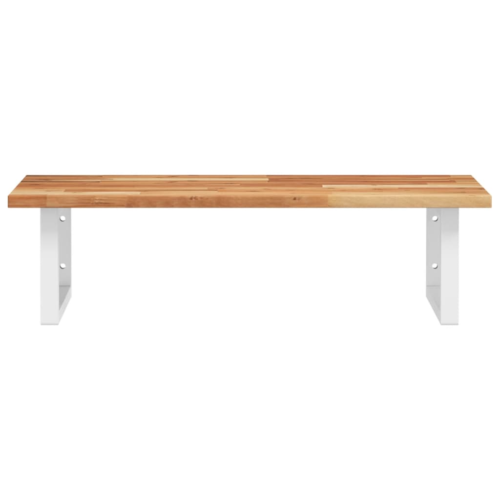 vidaXL Basin Shelf Wall Mounted Steel and Solid Wood Acacia 4