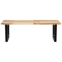 Basin Shelf Wall Mounted Steel and Solid Wood Acacia Trapezium Depth 60 cm Brown and black 80 cm 2 cm