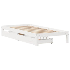 vidaXL Bed Frame with Drawers without Mattress White 90x200 cm 3
