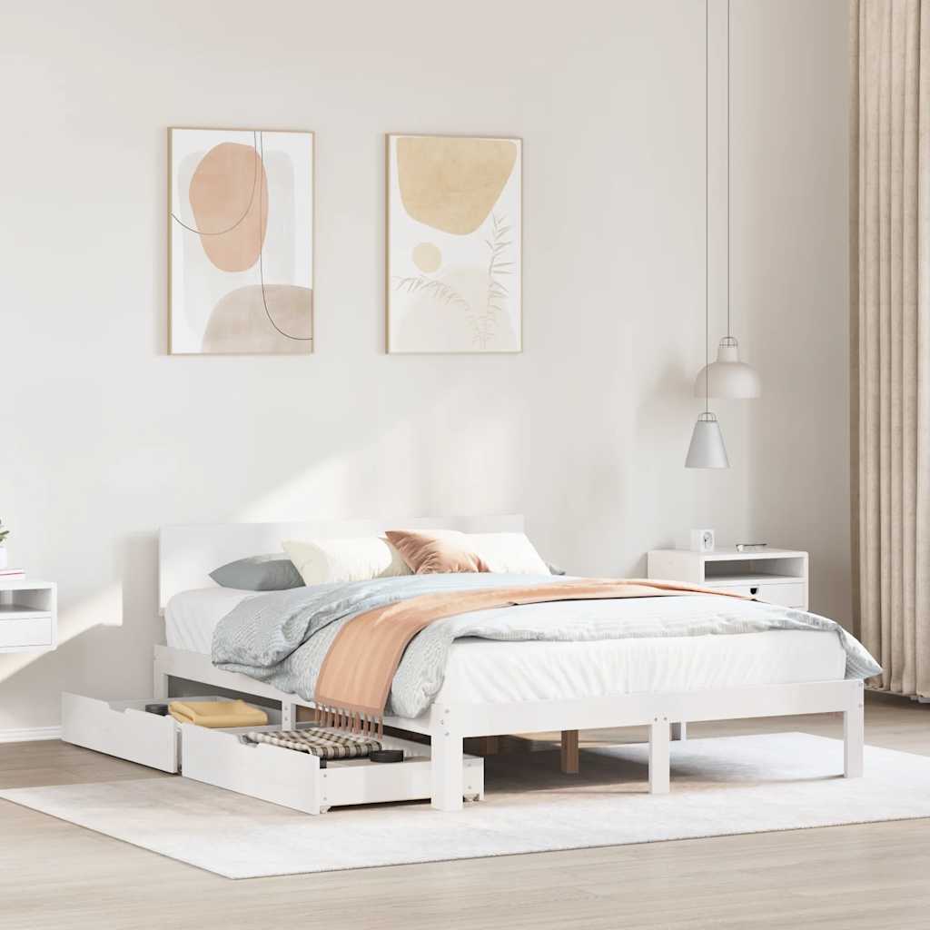 Bed Frame with Drawers without Mattress 120 x 200 cm