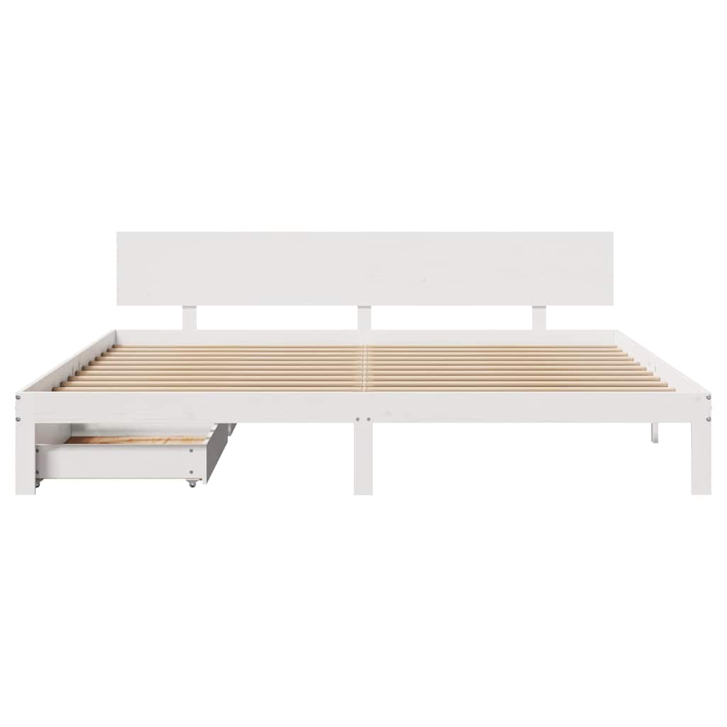 Bed Frame with Drawers without Mattress 200 x 200 cm