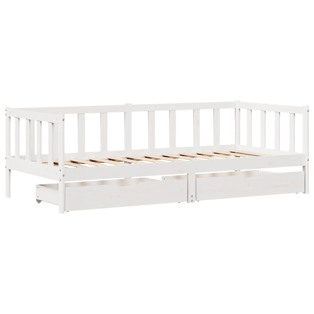 vidaXL Daybed 3 pcs White 80 x 200 cm Solid Pine Wood 3